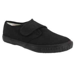 Dek Kids Unisex Junior Touch Fastening Black Canvas Plimsolls / Black